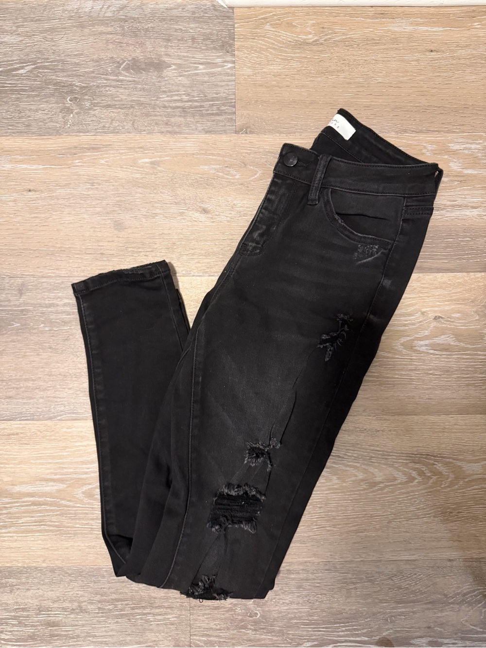 KanCan Black Boot Cut Distressed Jeans